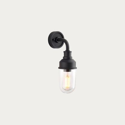 Glass wall light with a metal bracket