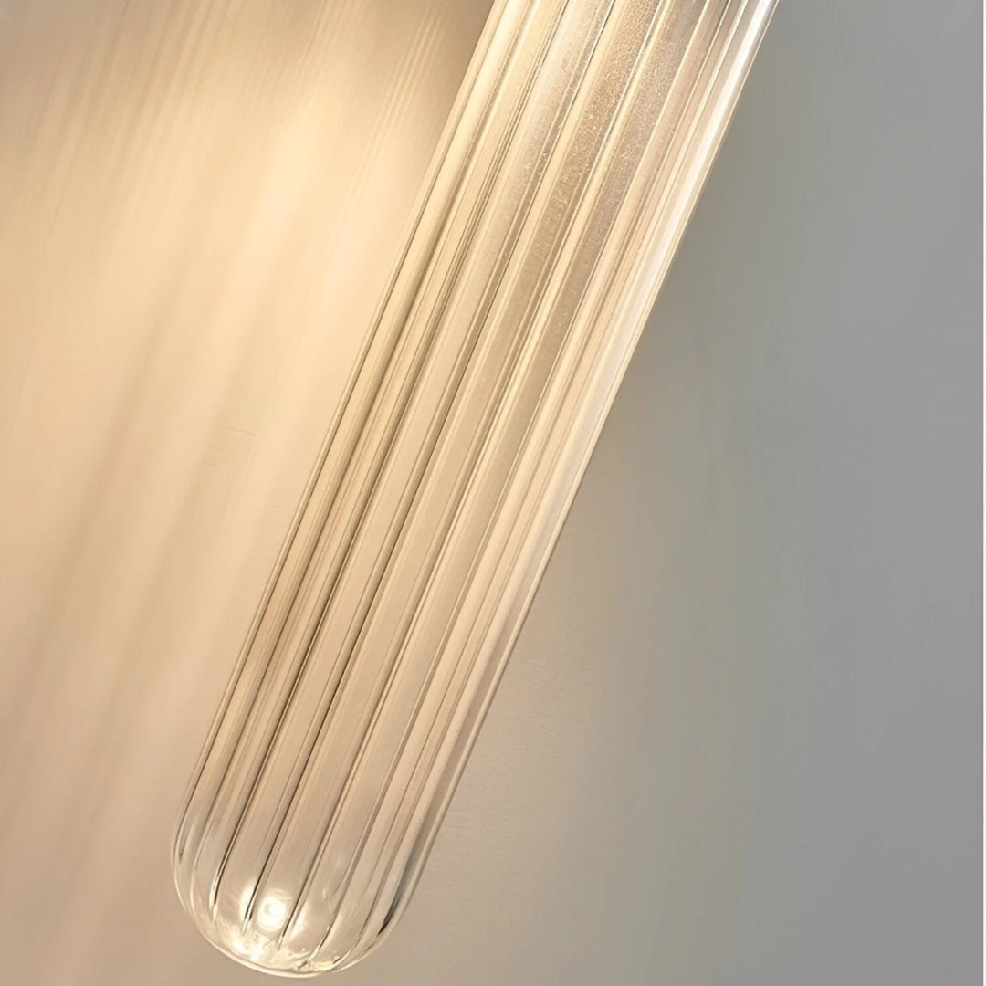 Applique linéaire en verre et laiton