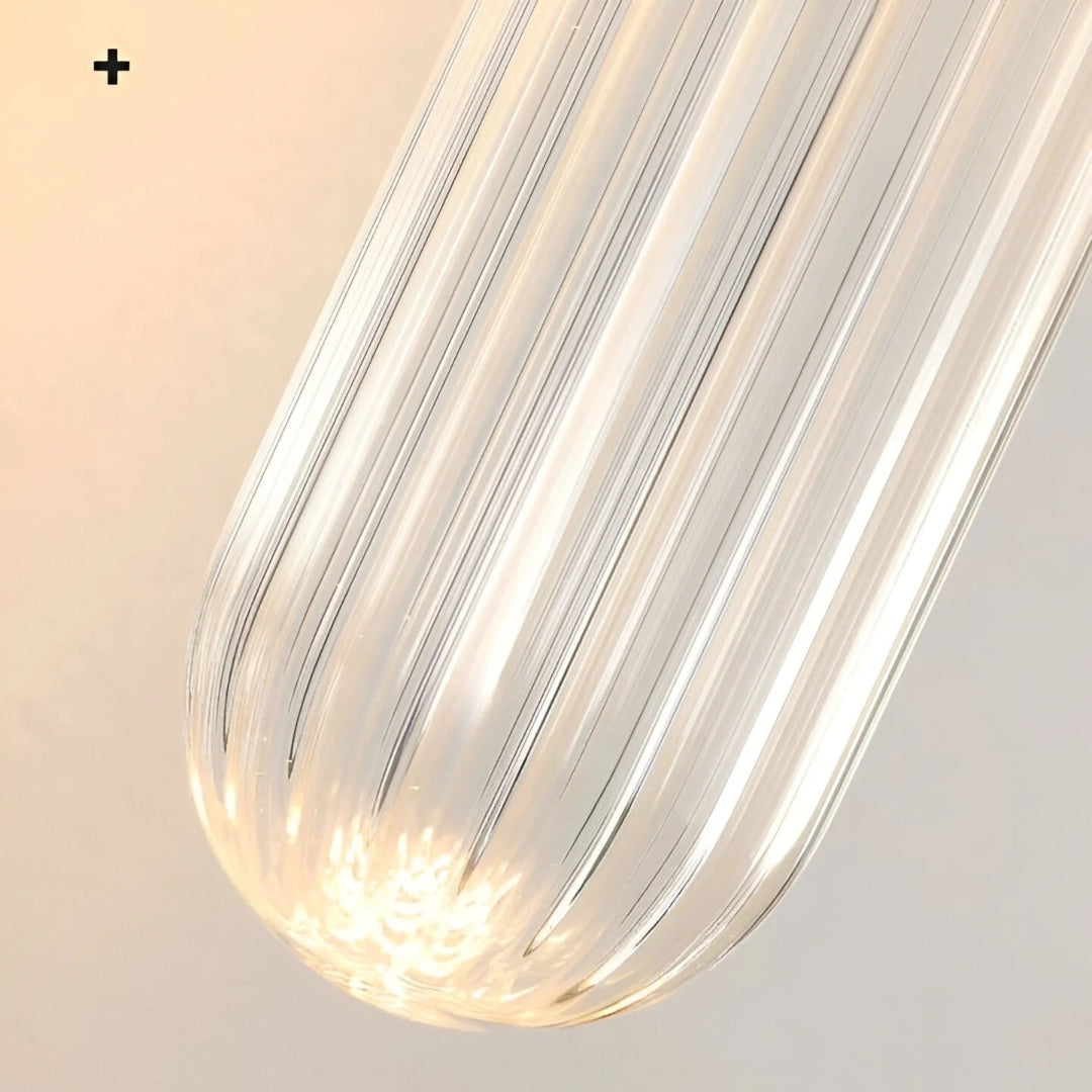 Applique linéaire en verre et laiton