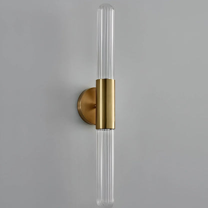 Applique linéaire en verre et laiton