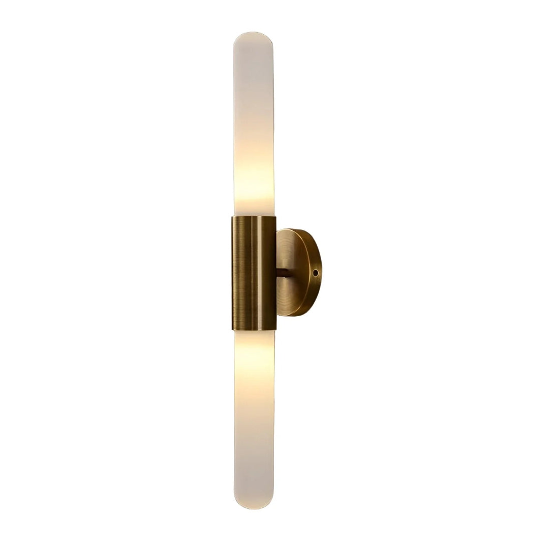 Applique linéaire en verre et laiton