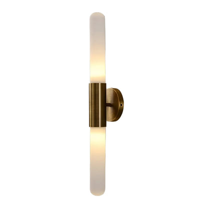 Applique linéaire en verre et laiton