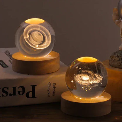 Lampka nocna LED kula z grawerem 3D i zasilaniem USB do wnętrz