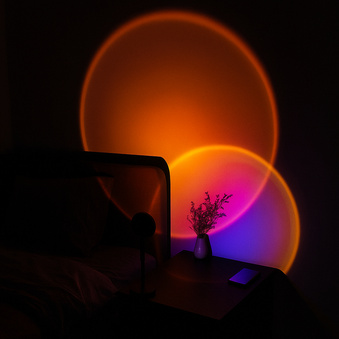 Lampa LED zachód słońca