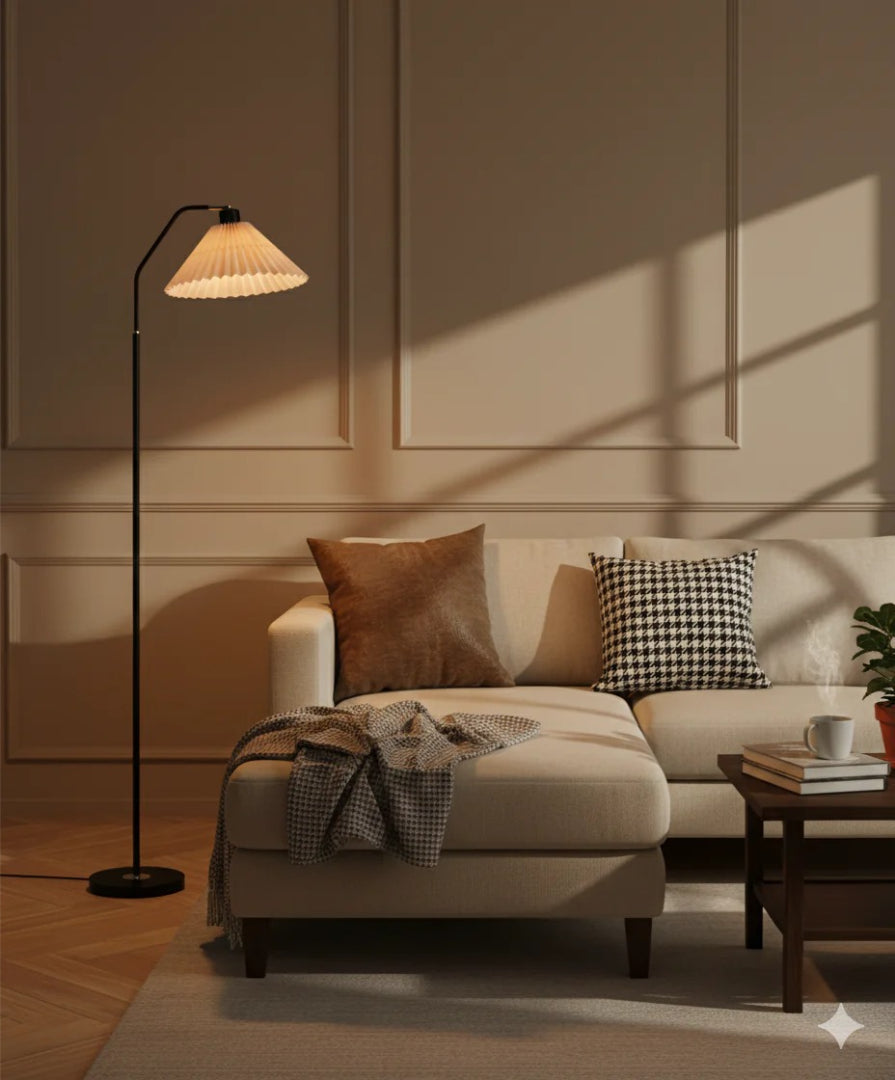 Pleated floor lamp
