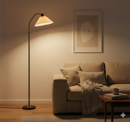 Pleated floor lamp