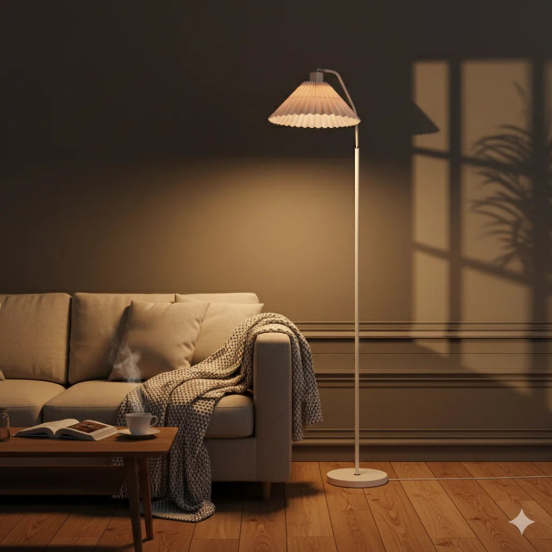 Pleated floor lamp