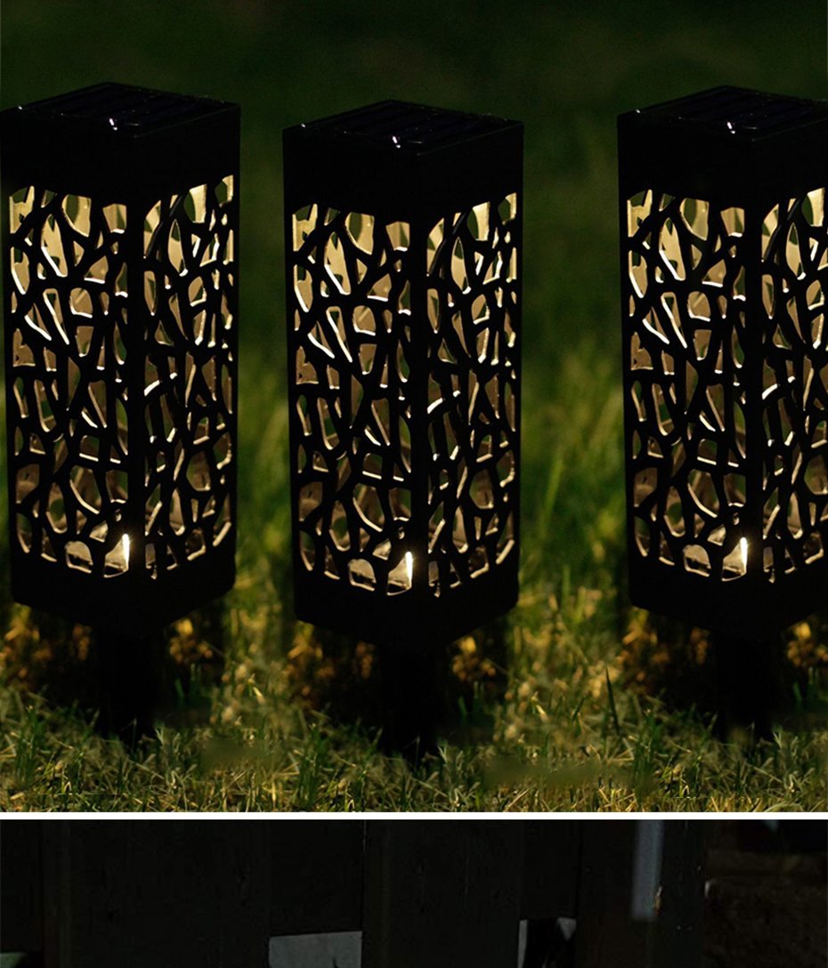 Solární zahradní lampa s krajkovým vzorem