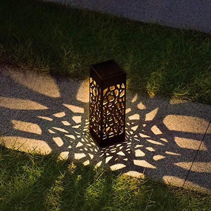 Solární zahradní lampa s krajkovým vzorem