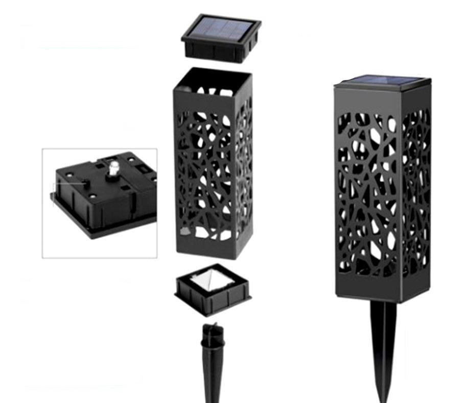 Solární zahradní lampa s krajkovým vzorem