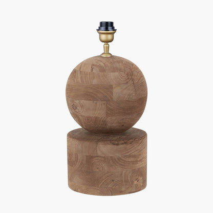 Dřevěná stolní lampa s lněným stínidlem