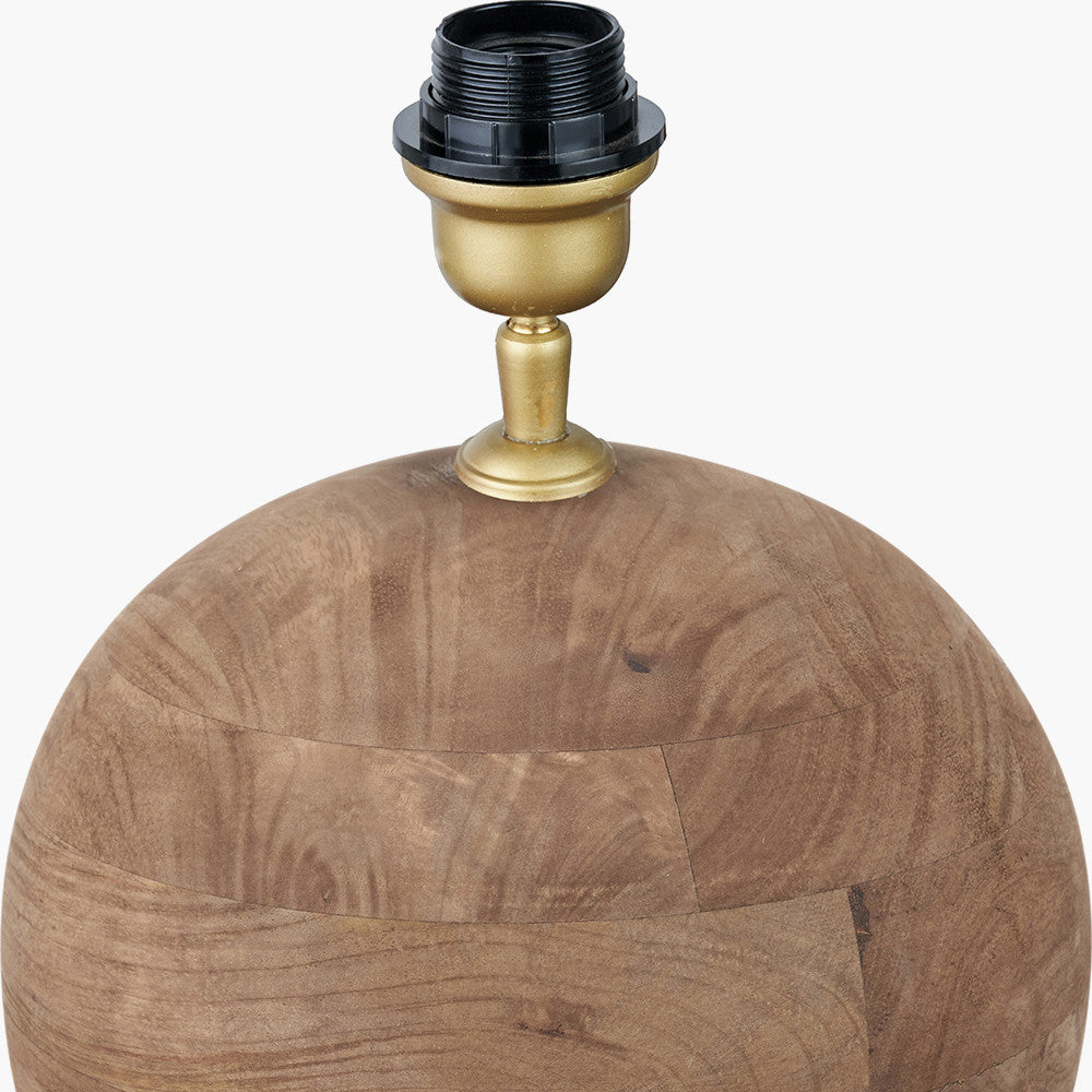 Dřevěná stolní lampa s lněným stínidlem