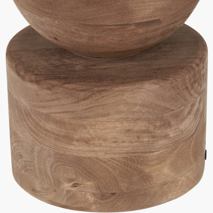 Dřevěná stolní lampa s lněným stínidlem