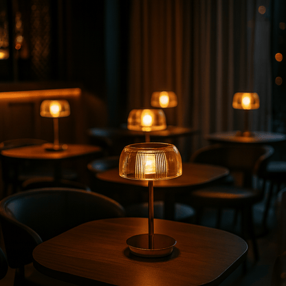 Ribbed LED table lamp
