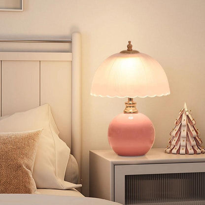 Lampa stołowa szklany klosz