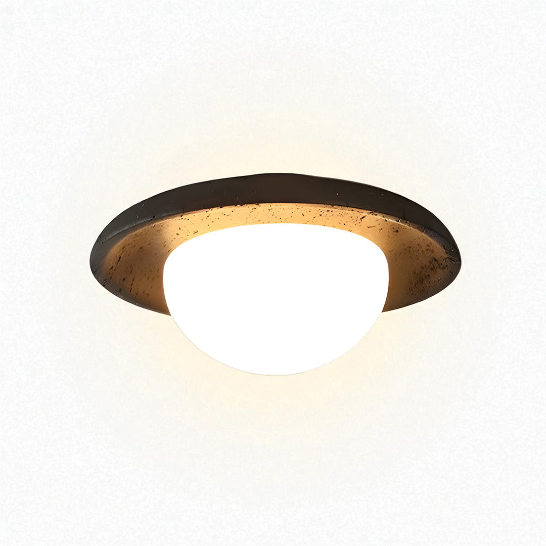 Black and wood ceiling lamp