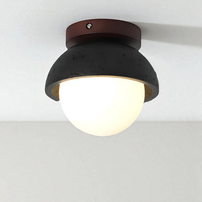 Black and wood ceiling lamp