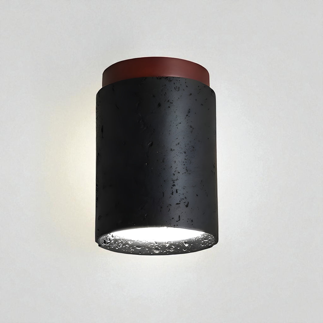 Black and wood ceiling lamp
