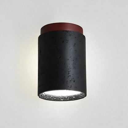 Black and wood ceiling lamp