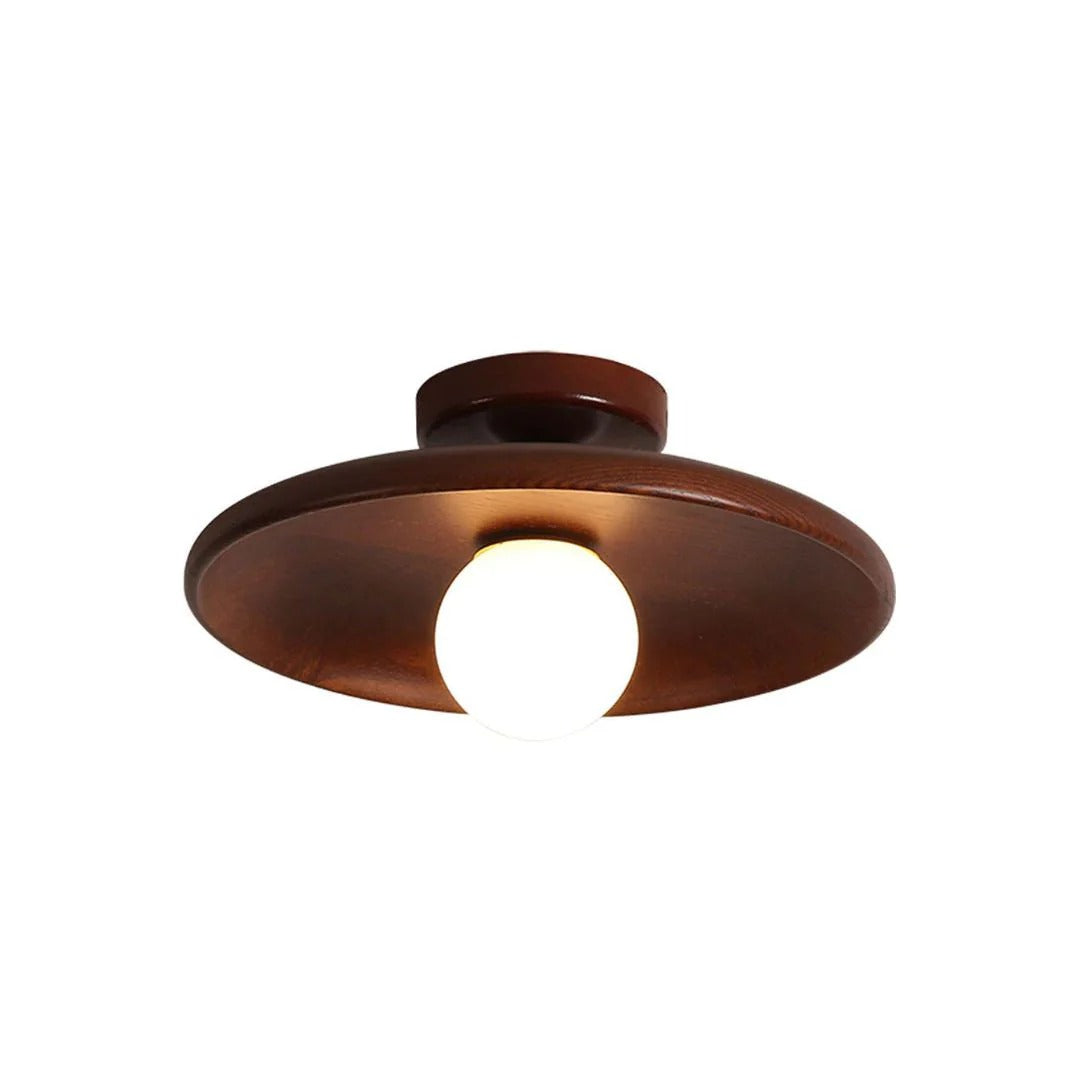 Round wooden ceiling lamp