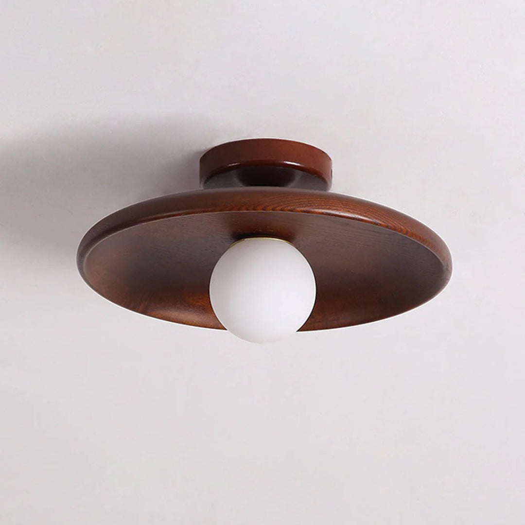 Round wooden ceiling lamp