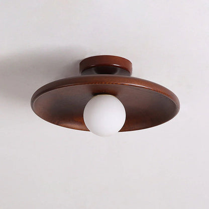 Round wooden ceiling lamp
