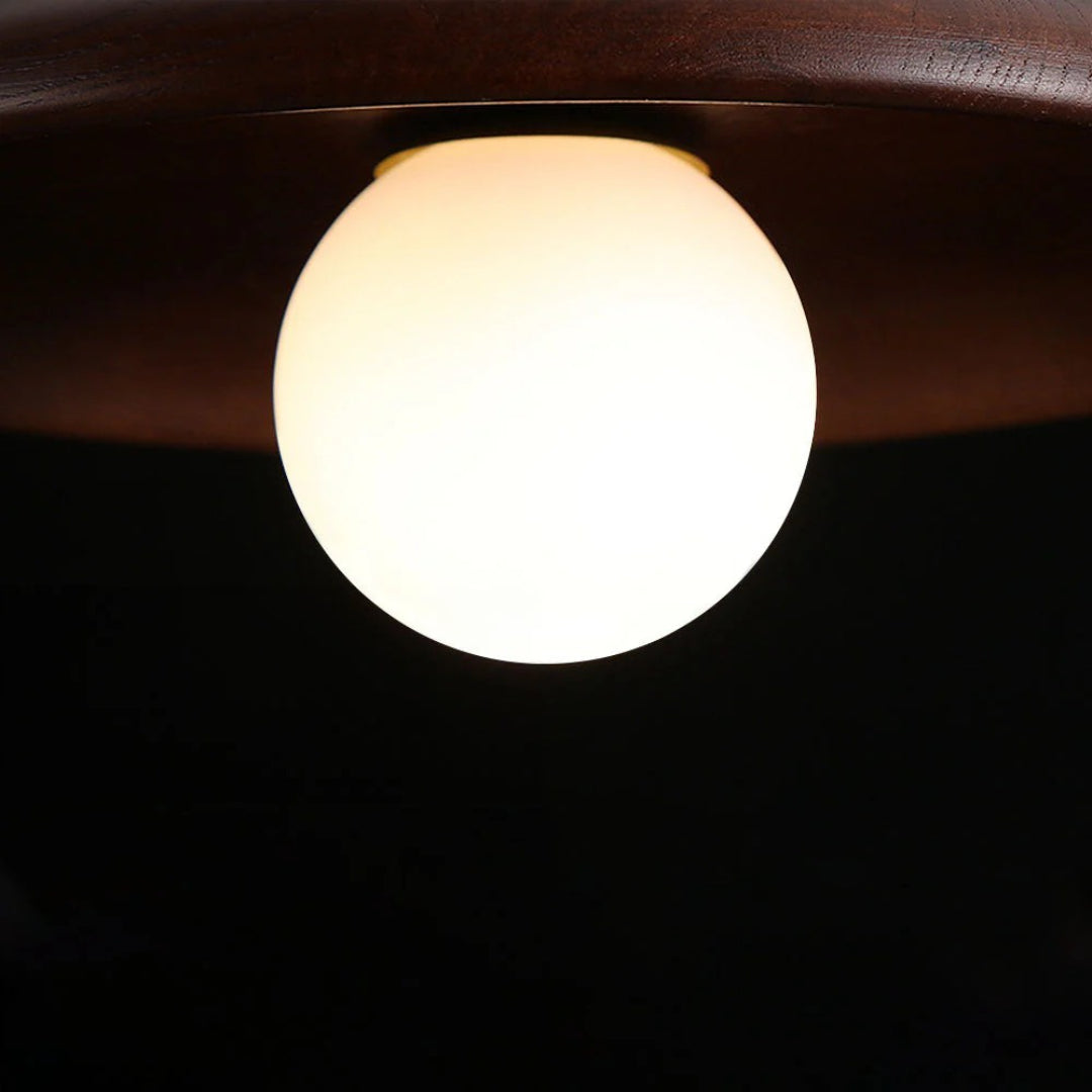 Round wooden ceiling lamp