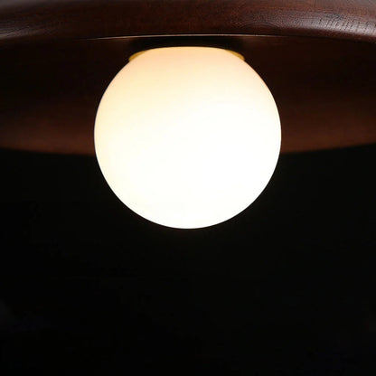 Round wooden ceiling lamp