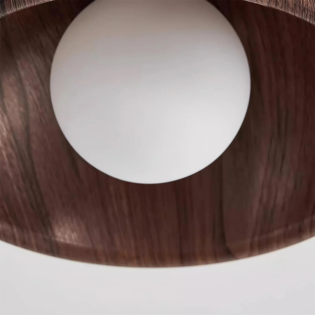Round wood-effect ceiling lamp