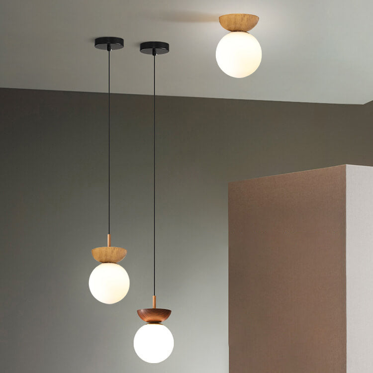 Lampa sufitowa kula szklana