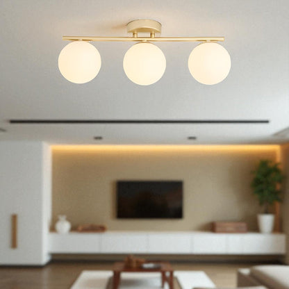Stropní lampa se skleněnými koulemi
