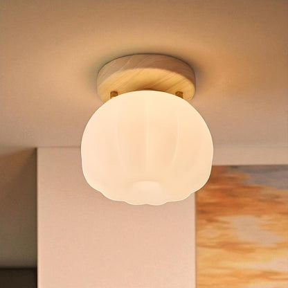 Ceiling lamp with a floral shade