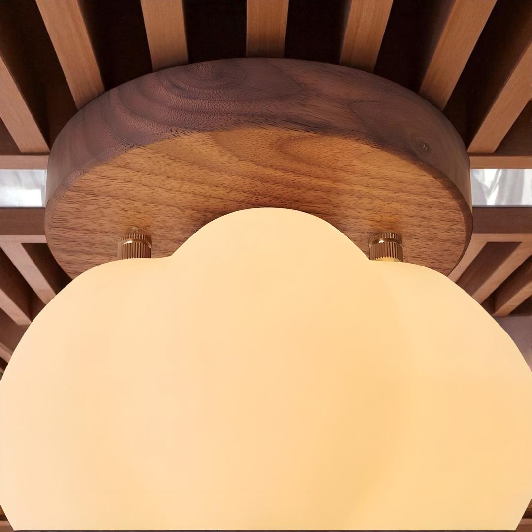 Ceiling lamp with a floral shade