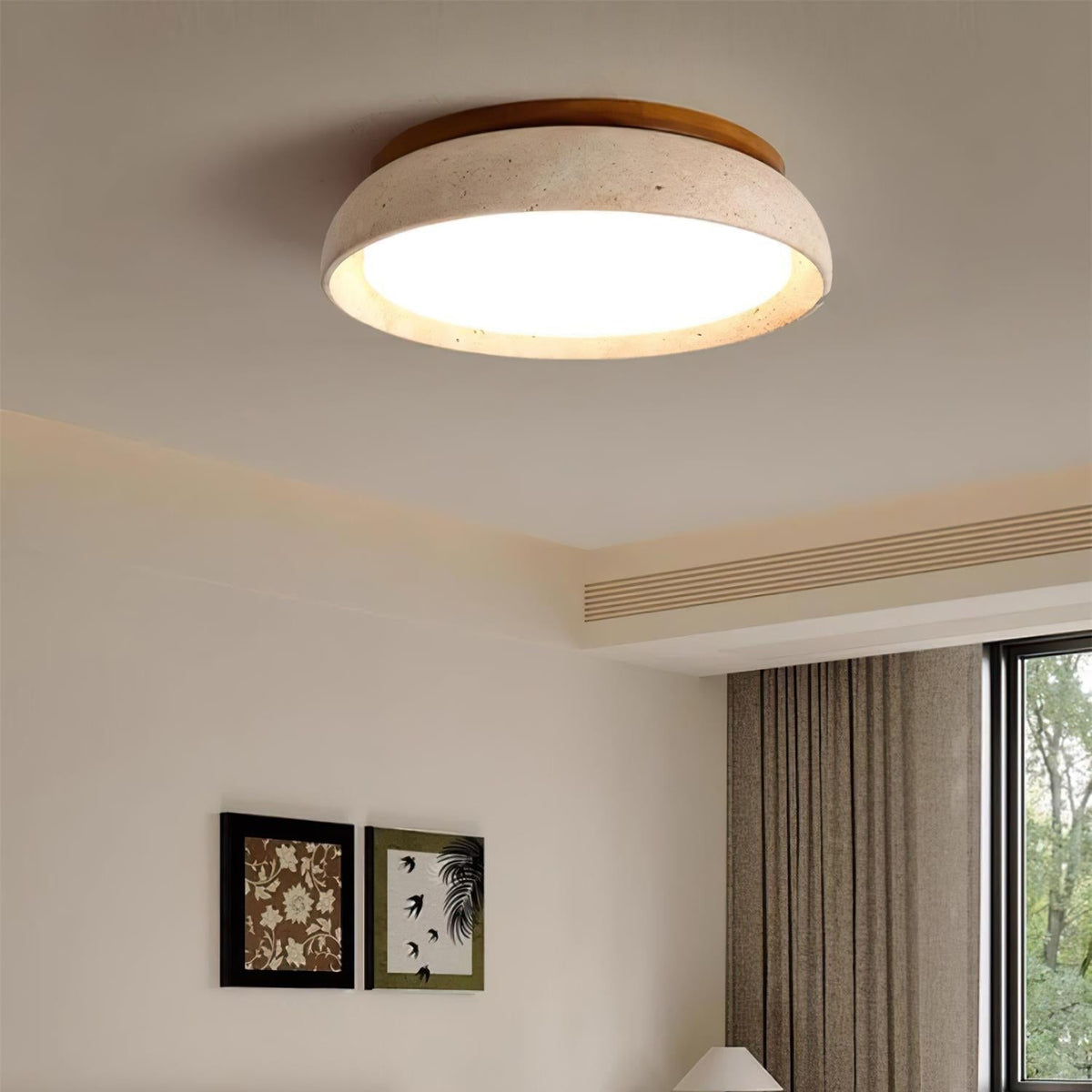 Stropní lampa z travertinu