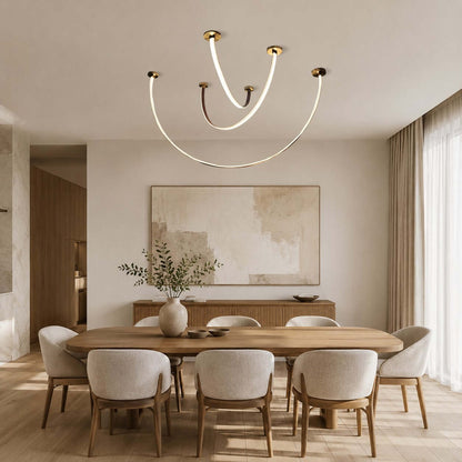 LED ceiling lamp with curved arms