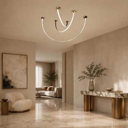 LED ceiling lamp with curved arms