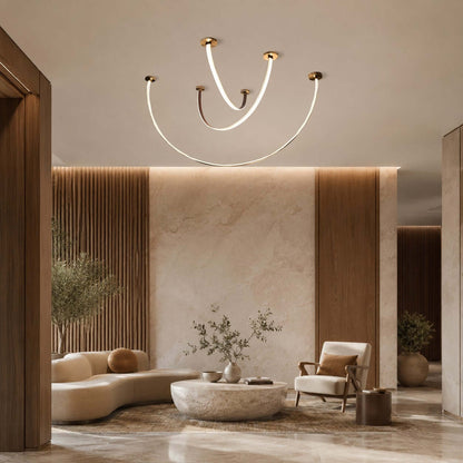 LED ceiling lamp with curved arms