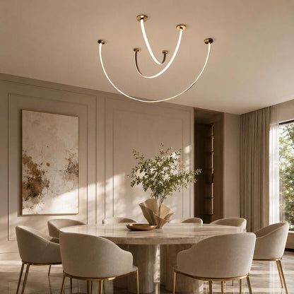 LED ceiling lamp with curved arms