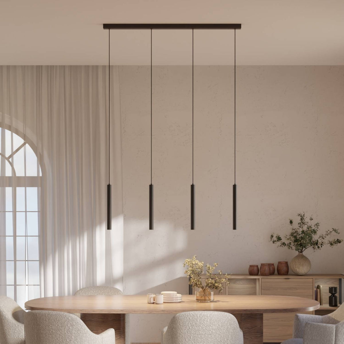Lampa wisząca 4-punktowa czarna