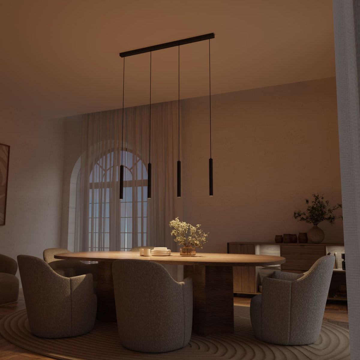 Lampa wisząca 4-punktowa czarna