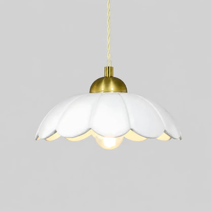 Ceramic flower pendant lamp