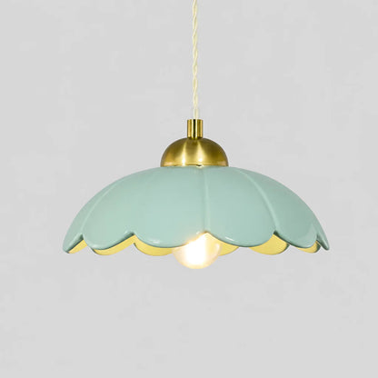 Ceramic flower pendant lamp