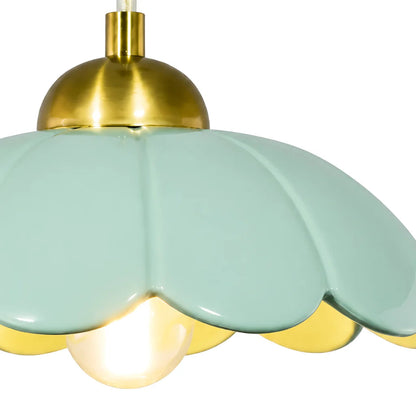 Ceramic flower pendant lamp