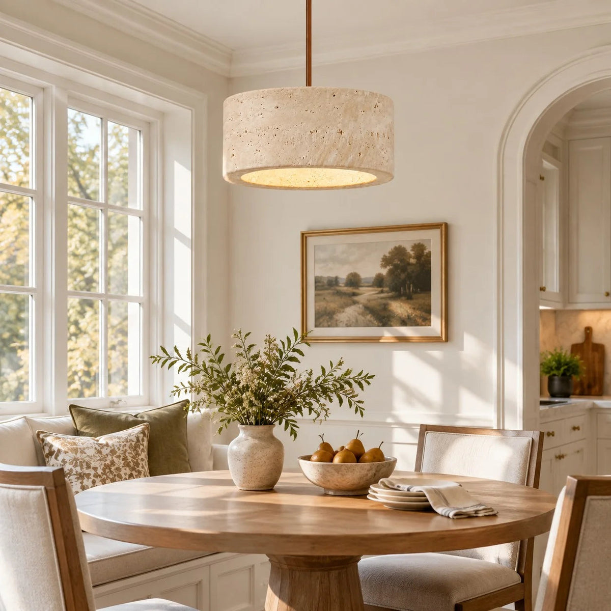 Lampa wisząca cylindryczna trawertyn