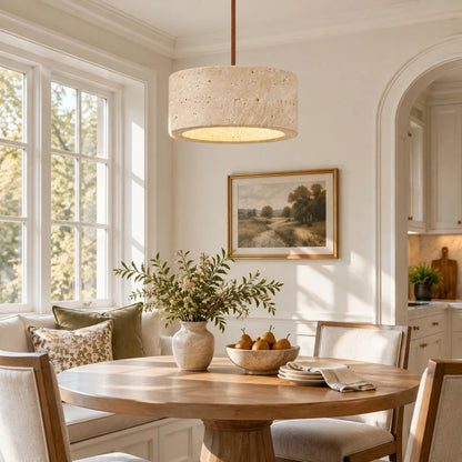 Lampa wisząca cylindryczna trawertyn