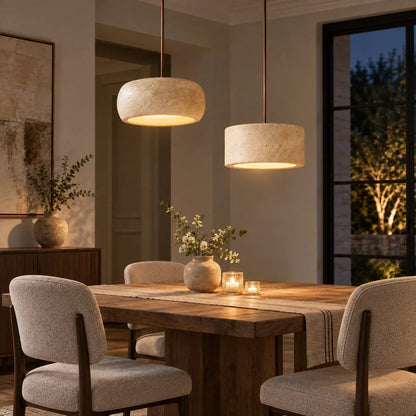 Lampa wisząca cylindryczna trawertyn