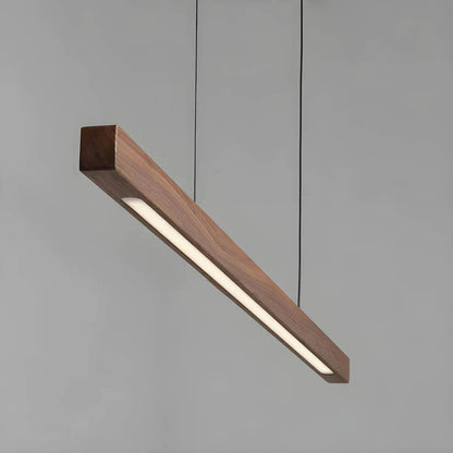 Lampa wisząca drewniana liniowa