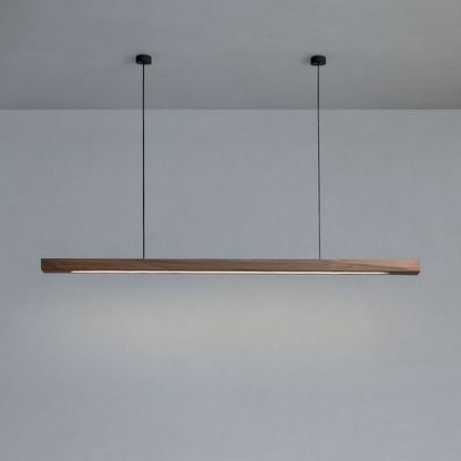 Lampa wisząca drewniana liniowa