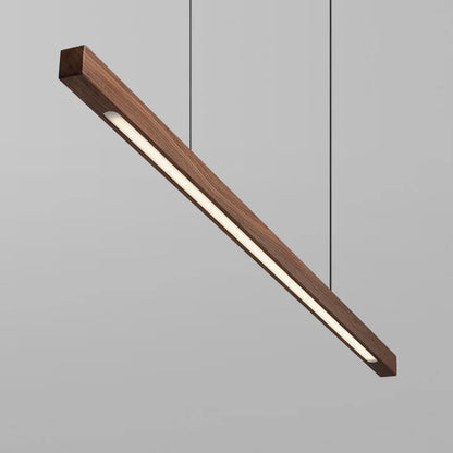 Lampa wisząca drewniana liniowa