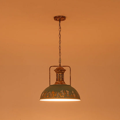 Pendant lamp with a metal dome shade